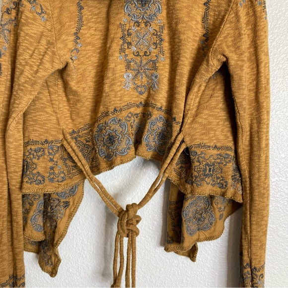 New Johnny Was Biya Boho Embroidered Hooded Cardigan in Taupe  M - Picture 5 of 15